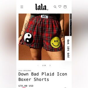 Dressed in LALA Red Plaid Boxers